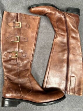 Ecco Hobart brown leather boots buckles sz 39